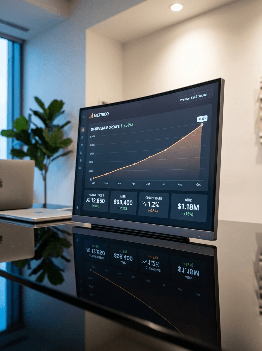 Growth metrics on display